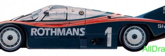 Porsche 956 Le Mans (1982) (Porsche 956 Le Mans (1982)) - drawings (drawings) of the car